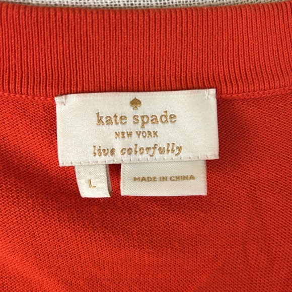 Kate Spade Red Ruffled Cardigan Sweater - Picture 5 of 6